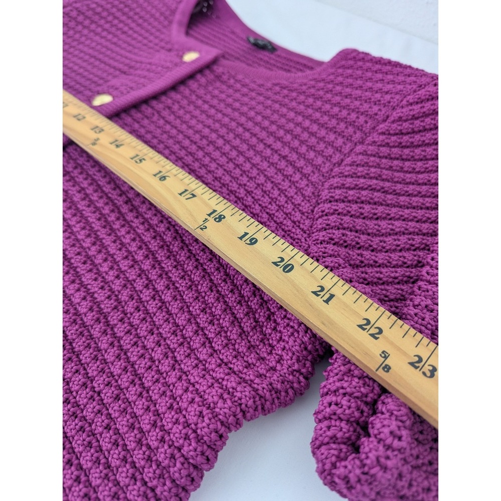 Talbots Plus Fuchsia Kate Cardigan Lady Jacket Gold Crest Buttons Size X New - Picture 7 of 8